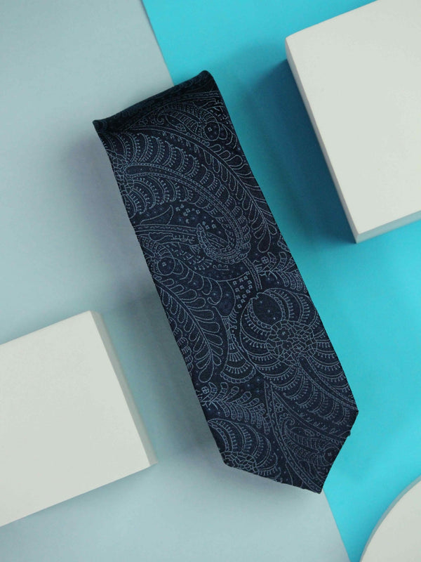 Blue Paisley Handmade Silk Necktie - TOSSIDO
