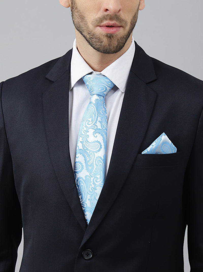 Blue Paisley Necktie & Pocket Square Giftset - TOSSIDO
