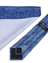 Blue paisley necktie & pocket square giftset - TOSSIDO