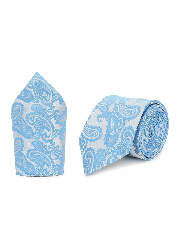 Blue Paisley Necktie & Pocket Square Giftset - TOSSIDO
