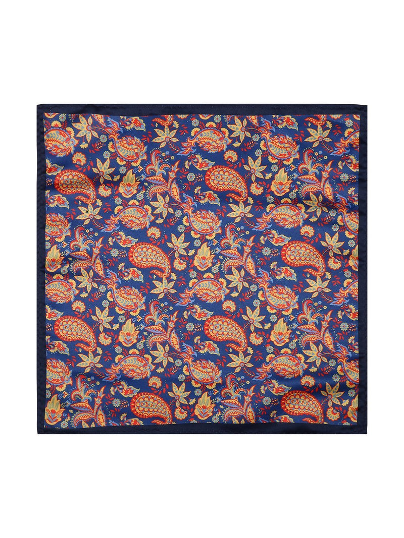 Blue Paisley Printed Necktie & Pocket Square Giftset - TOSSIDO
