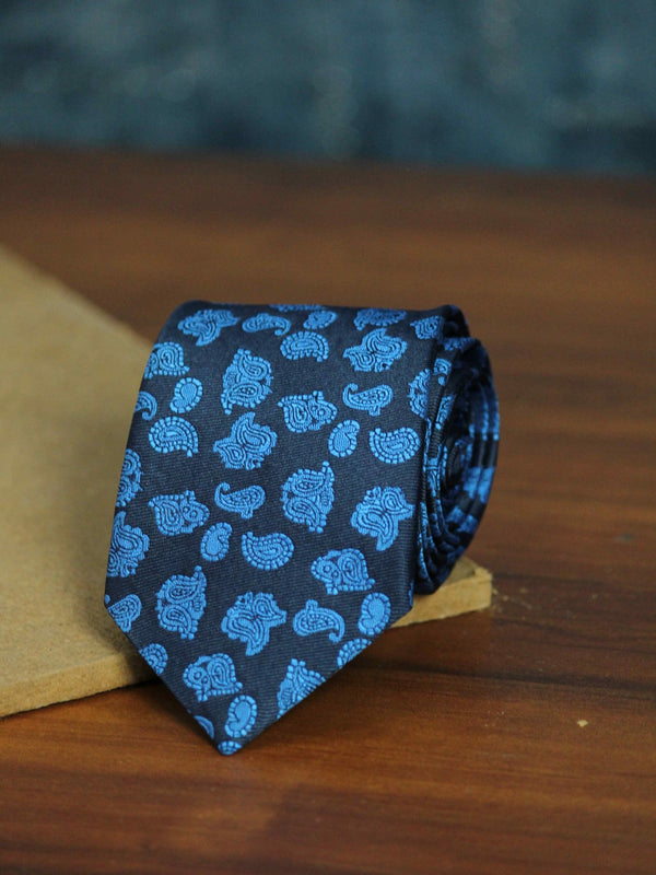 Blue Paisley Woven Necktie - TOSSIDO