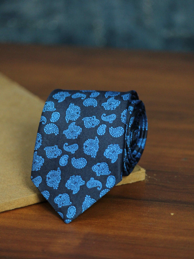 Blue Paisley Woven Necktie - TOSSIDO
