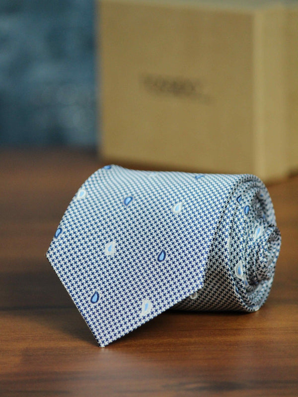 Blue Paisley Woven Necktie - TOSSIDO