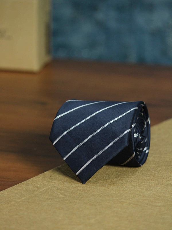 Blue & Silver Zebra Necktie - TOSSIDO