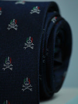 Blue Skull Handmade Silk Necktie - TOSSIDO