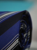 Blue Stripe Skinny Necktie - TOSSIDO