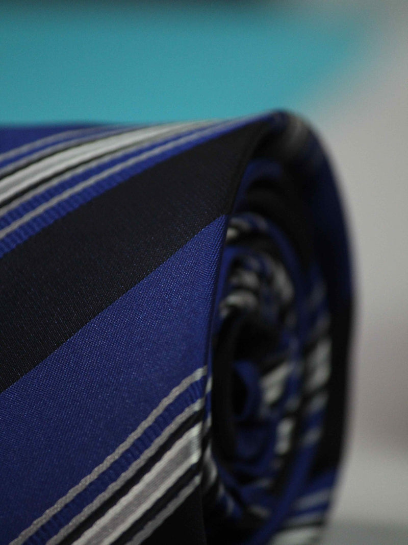 Blue Stripe Skinny Necktie - TOSSIDO