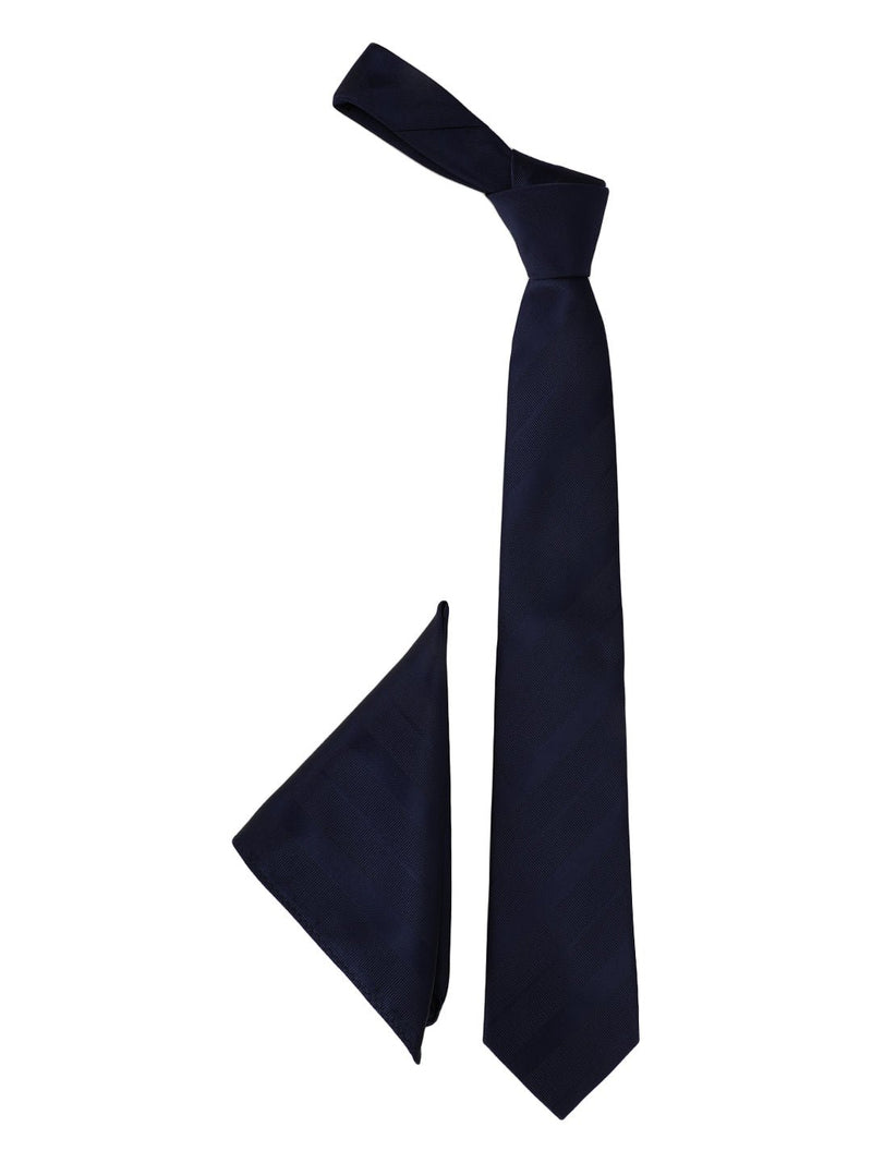 Blue Striped Necktie & Pocket Square Giftset - TOSSIDO