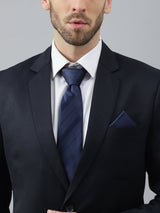 Blue Striped Necktie & Pocket Square Giftset - TOSSIDO