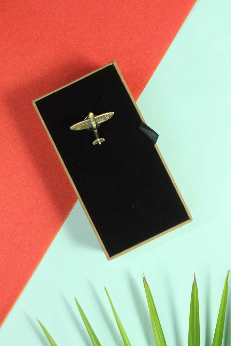 Bronze Metal Plane Brooch - TOSSIDO