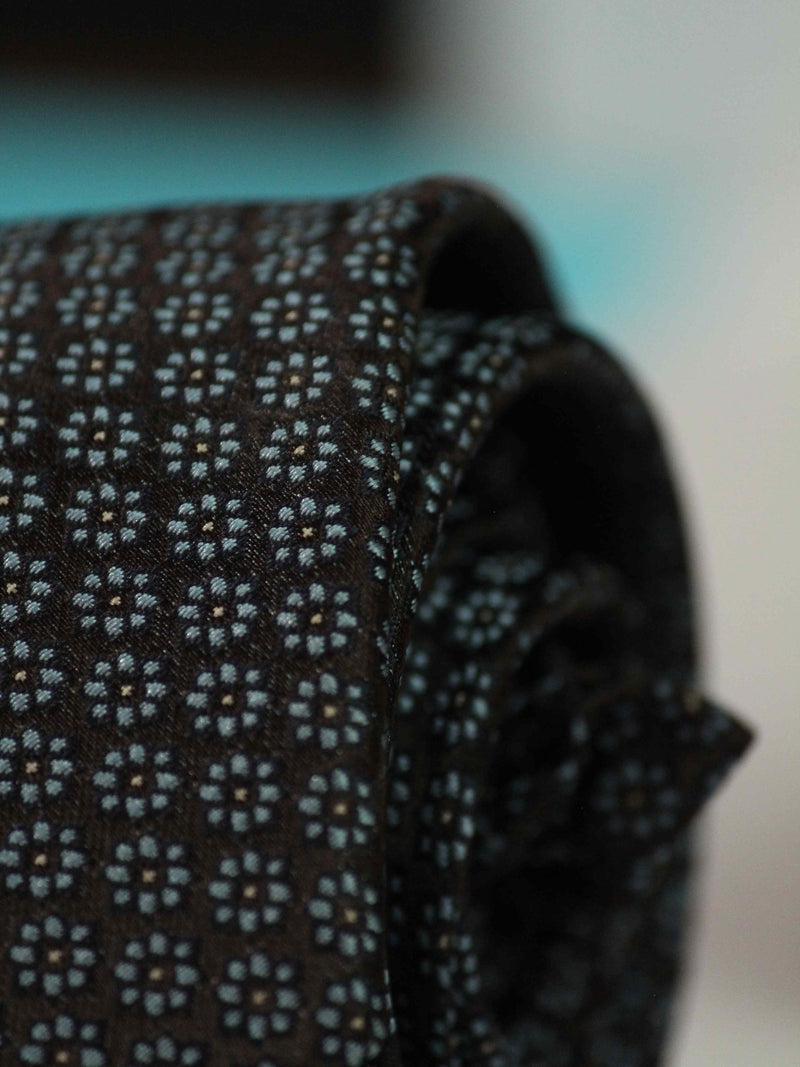Brown Floral Skinny Necktie - TOSSIDO