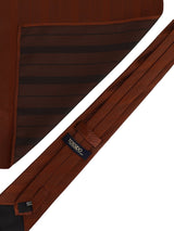 Brown Striped Necktie & Pocket Square Giftset - TOSSIDO