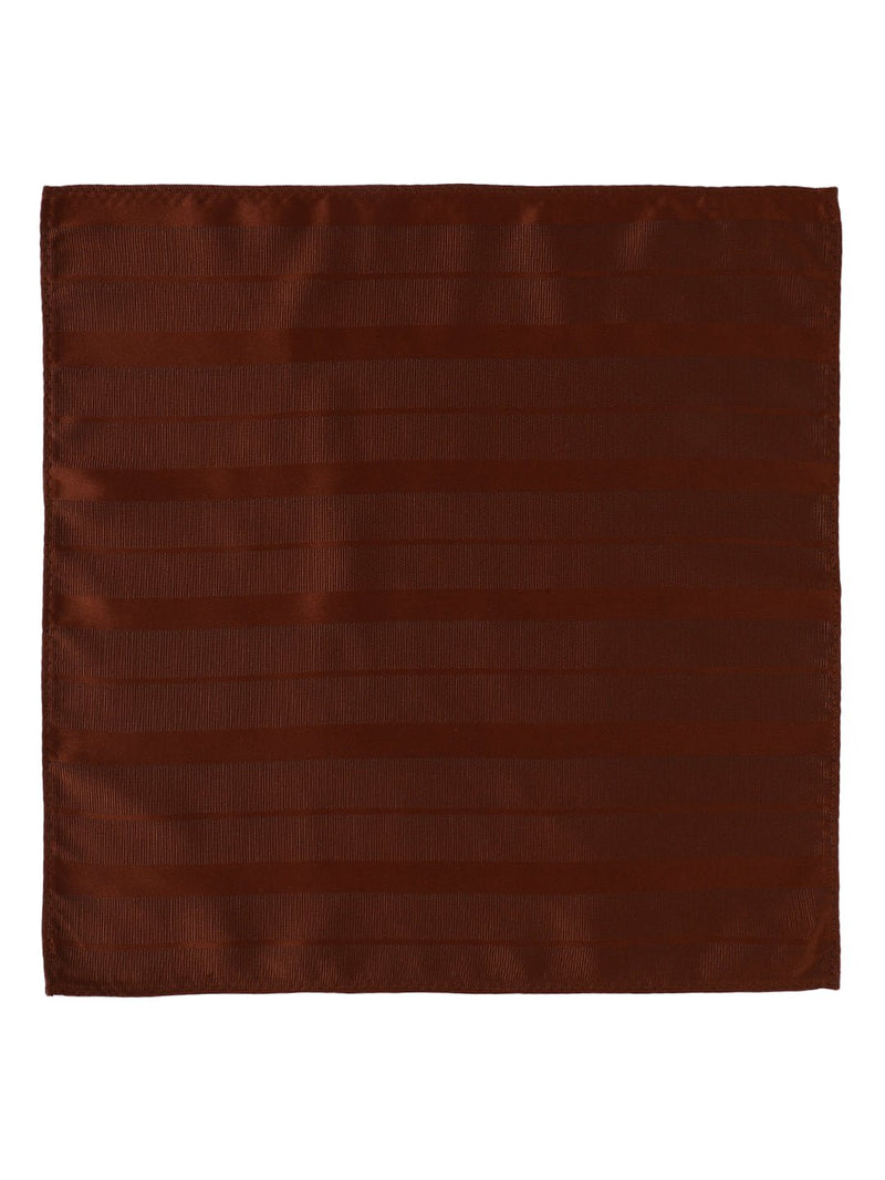 Brown Striped Necktie & Pocket Square Giftset - TOSSIDO