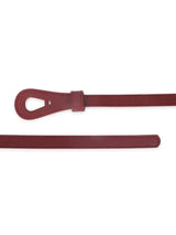 Burgundy Slim Vegan Leather Women's Belt - TOSSIDO