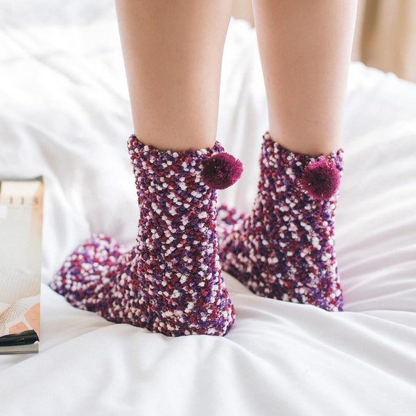 Cozy Cupcake Pom Pom Socks for Winter - TOSSIDO