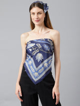 Delight Blue Scarf And Bag Scarf Set - TOSSIDO