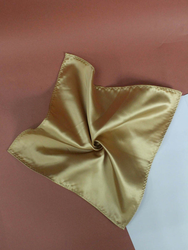 Gold Solid Pocket Square - TOSSIDO