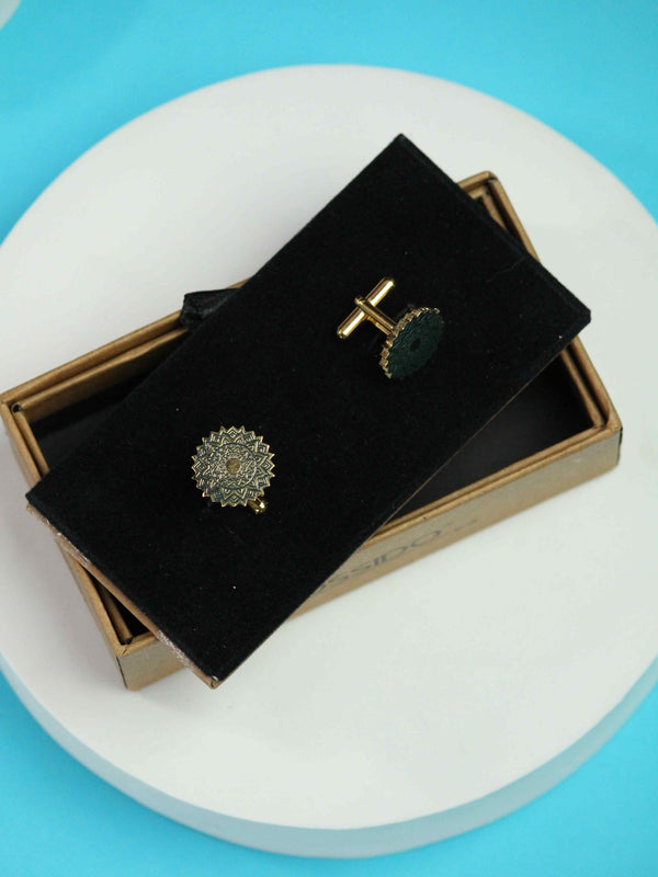 Green Abstract Cufflinks - TOSSIDO