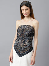 Green Paisley Printed Scarf & Bag Scarf - TOSSIDO