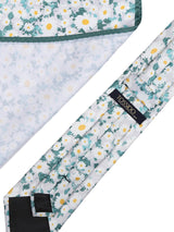 Green & White Necktie & Pocket Square Set - TOSSIDO