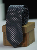 Grey Polka Skinny Necktie - TOSSIDO