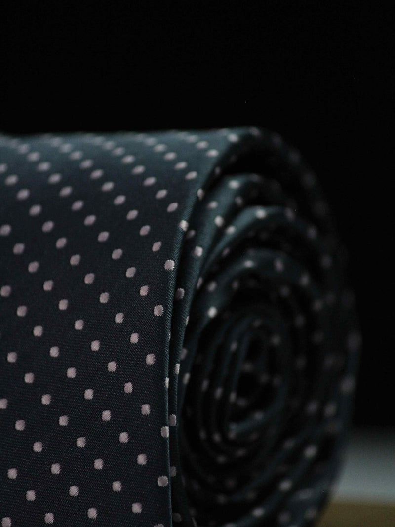 Grey Polka Skinny Necktie - TOSSIDO