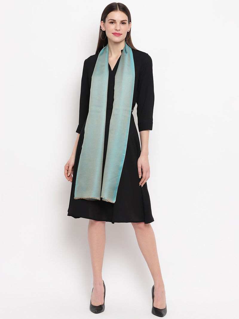 Light Blue two tone reversible Modal Stole - TOSSIDO