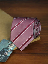 Maroon Stripe Woven Necktie - TOSSIDO