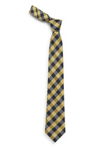 Multicolor check necktie in woven microfiber, flat lay