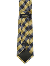 Multicolor check necktie in woven microfiber, knot detail