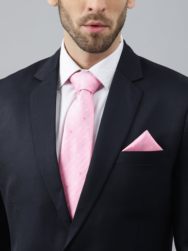 Pink Anchor Necktie & Pocket Square Giftset - TOSSIDO