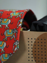 Printed Red Elephant Tie & Hanky Set - TOSSIDO