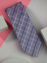 Purple Check Handmade Silk Necktie - TOSSIDO