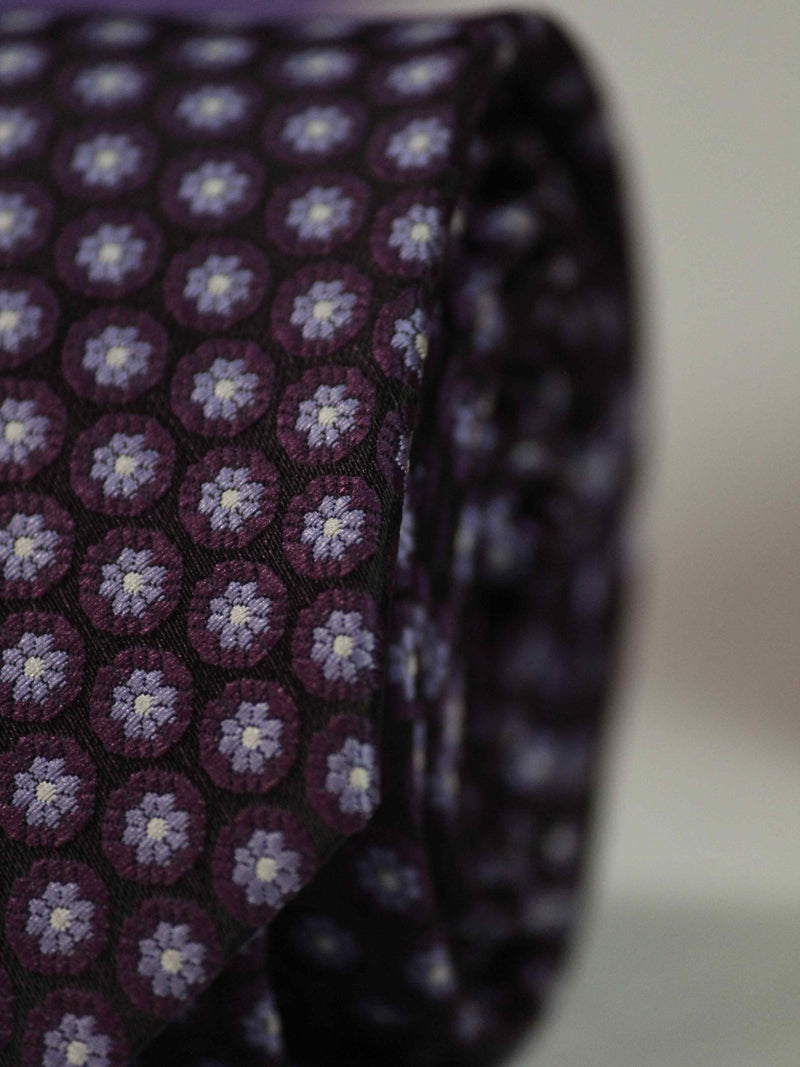 Purple Floral Skinny Necktie - TOSSIDO