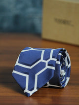 Purple Geometric Woven Necktie - TOSSIDO