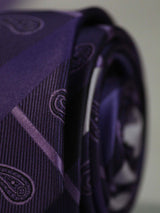 Purple Paisley Skinny Necktie - TOSSIDO