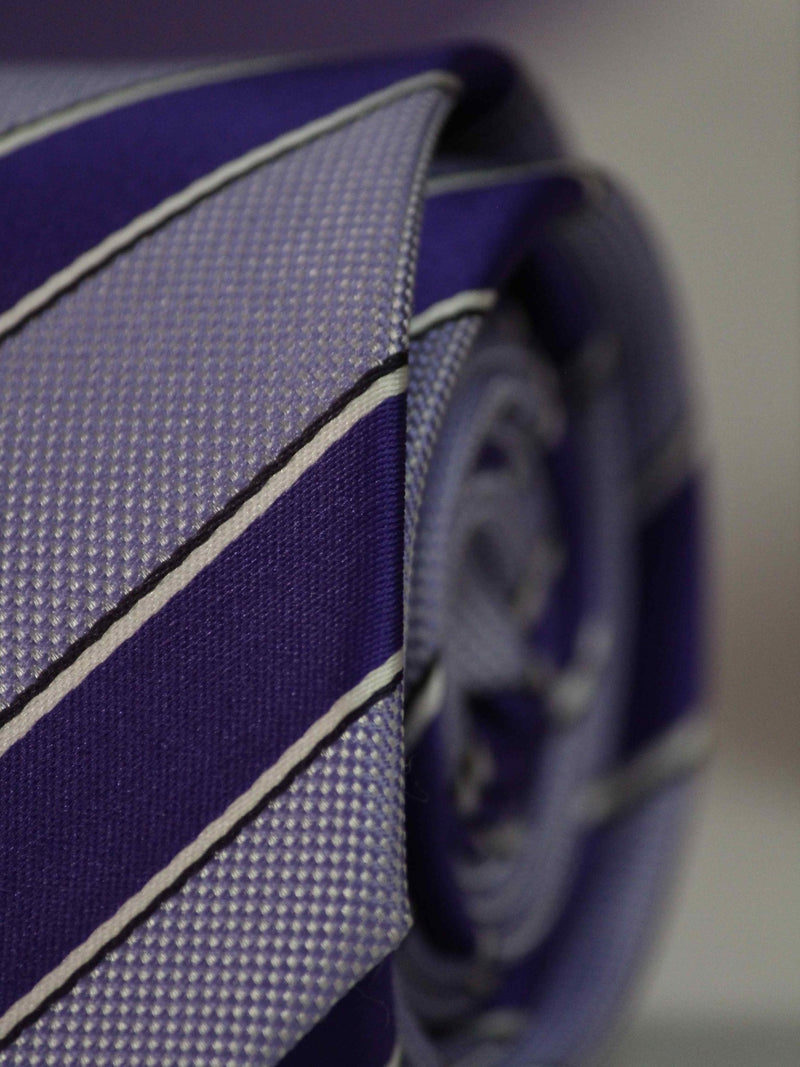 Purple Stripe Skinny Necktie - TOSSIDO