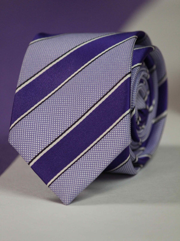 Purple Stripe Skinny Necktie - TOSSIDO