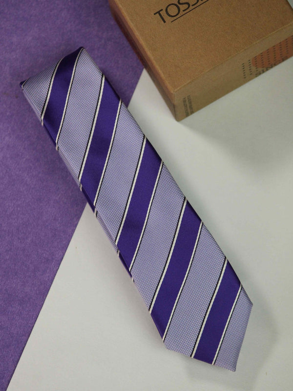 Purple Stripe Skinny Necktie - TOSSIDO