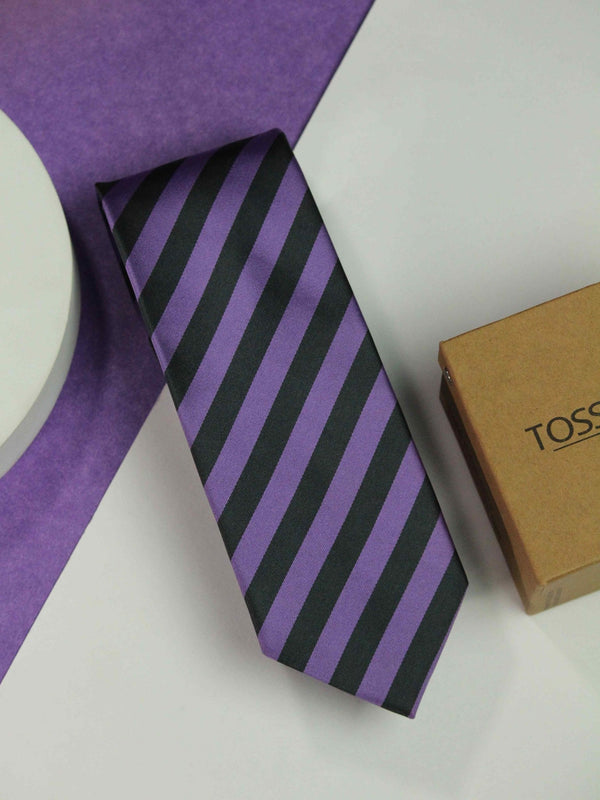 Purple Stripe Woven Necktie - TOSSIDO