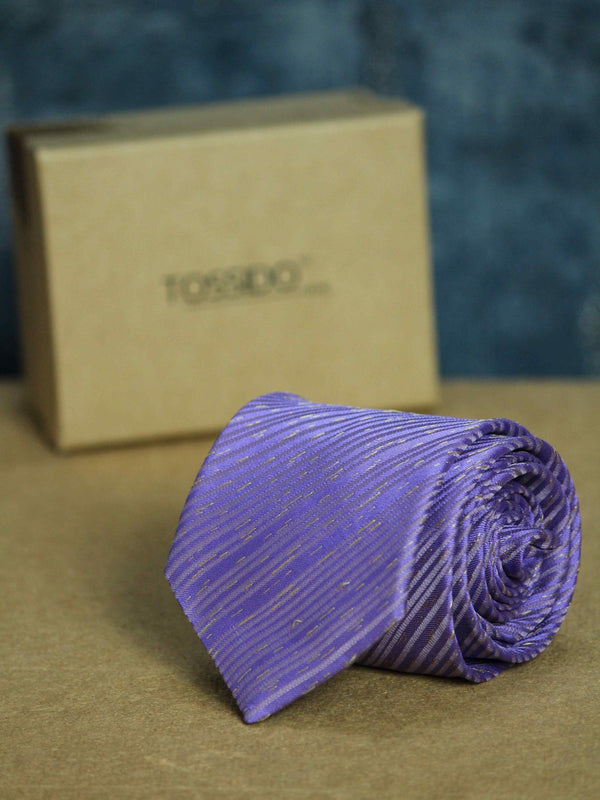 Purple Stripe Woven Necktie - TOSSIDO
