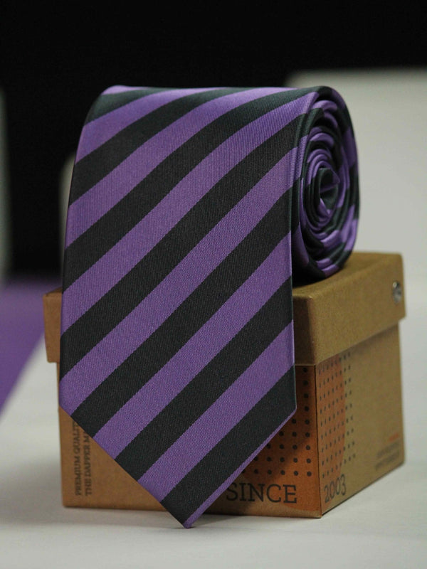 Purple Stripe Woven Necktie - TOSSIDO