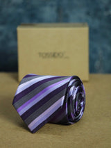 Purple Stripe Woven Necktie - TOSSIDO