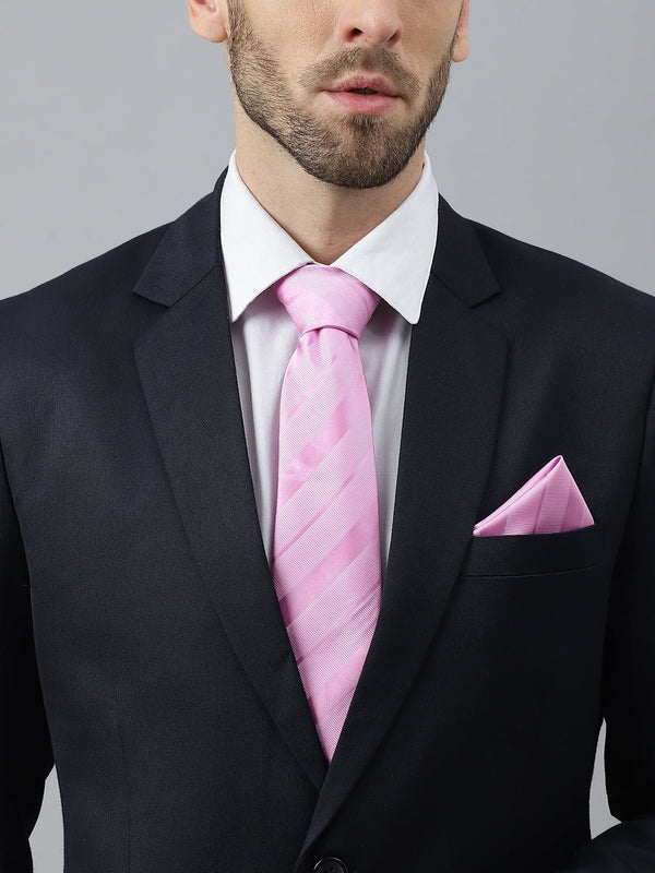 Purple Striped Necktie & Pocket Square Giftset - TOSSIDO
