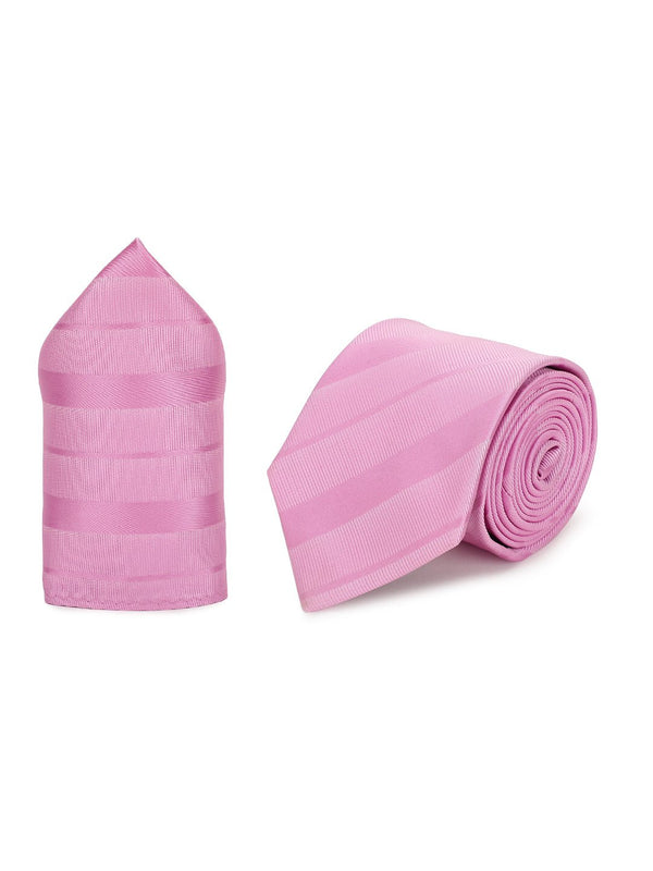 Purple Striped Necktie & Pocket Square Giftset - TOSSIDO