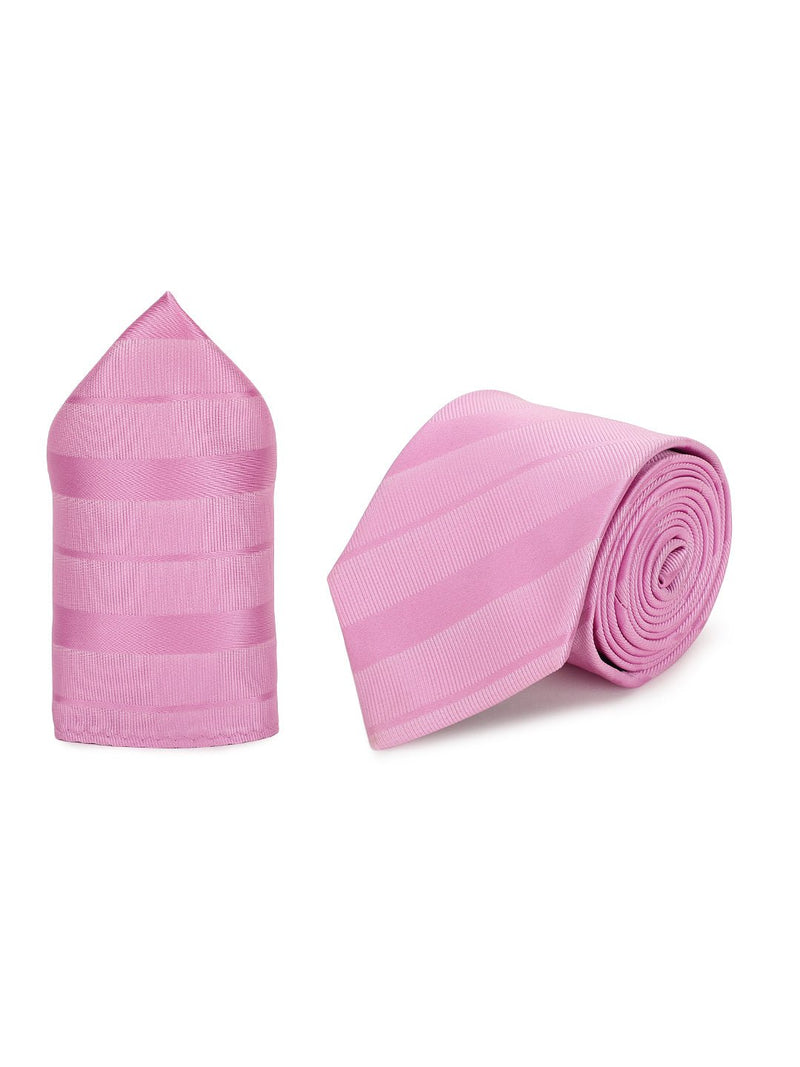 Purple Striped Necktie & Pocket Square Giftset - TOSSIDO