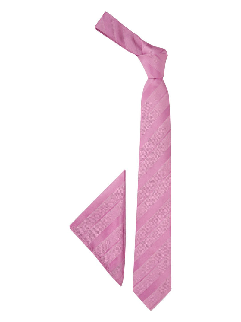 Purple Striped Necktie & Pocket Square Giftset - TOSSIDO