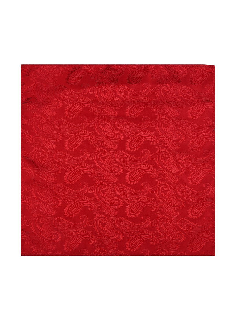 Red Paisley Woven Necktie & Pocket Square Giftset - TOSSIDO