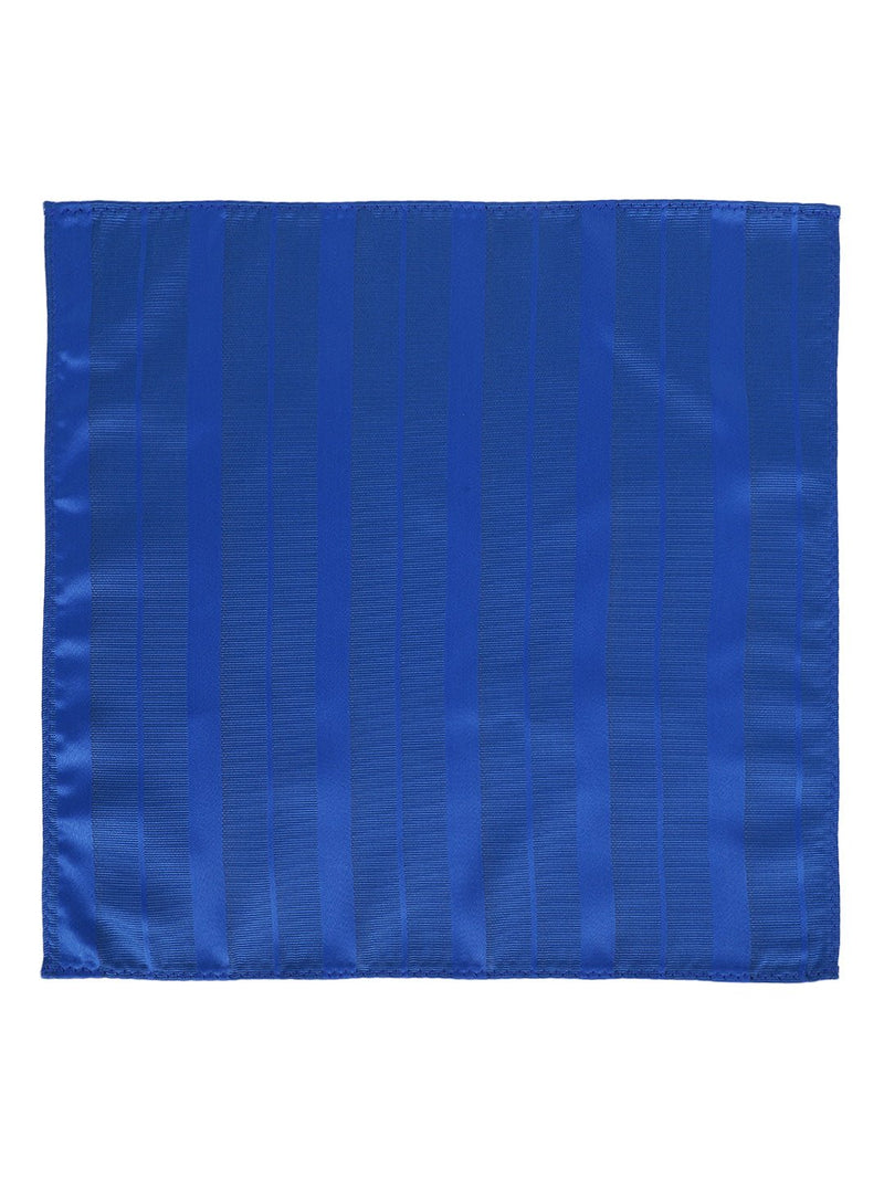 Royal Blue Striped Necktie & Pocket Square Giftset - TOSSIDO
